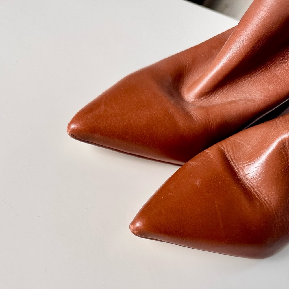 STEVE MADDEN Handles Leather Cognac Tan Tall Heeled Boots - Picture 7 of 12